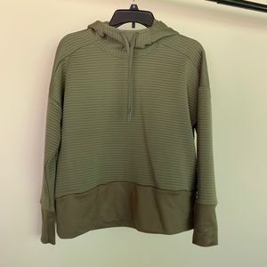 Nike - Olive green rubbed hoodie with slight cowl neck - size S